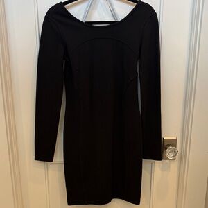Athleta Black Long Sleeve Zip Front Ponte Dress XS Excellent Condition